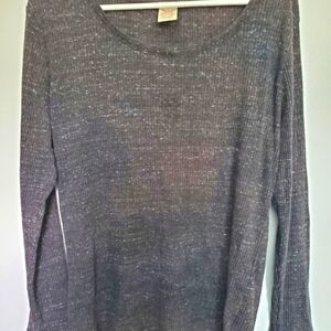 Faded Glory Women's Charcoal Long Sleeve Thermal Like Top